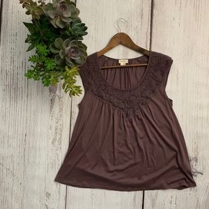 Anthropologie Meadow Rue Womens Mauve Top
